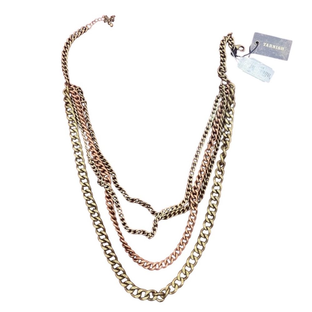 Nordstrom  Necklace NWT long chain link necklace green and bronze gold